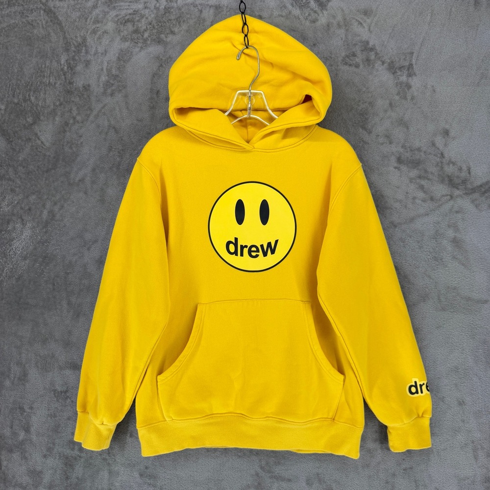 Drew House Hoodie Unisex Medium Mascot Smiley Yellow Graphic EUC